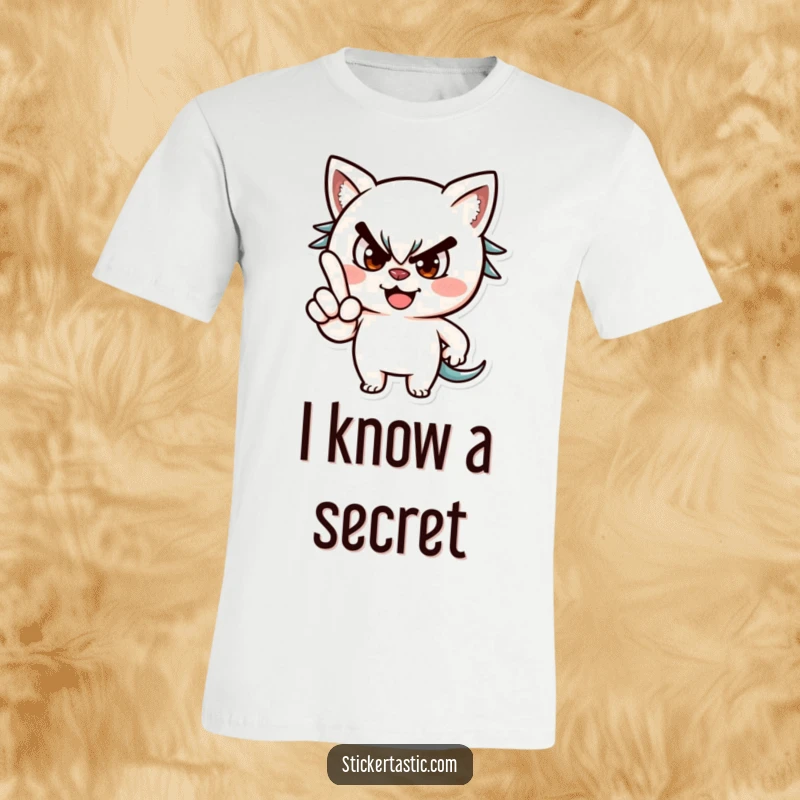 Funny t-shirt featuring a mischievous character with a sly wink and a playfully pointed finger, exuding confidence.