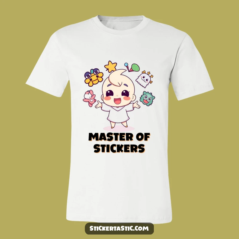 Funny Sticker Juggling Tee - Vibrant & Playful Gift