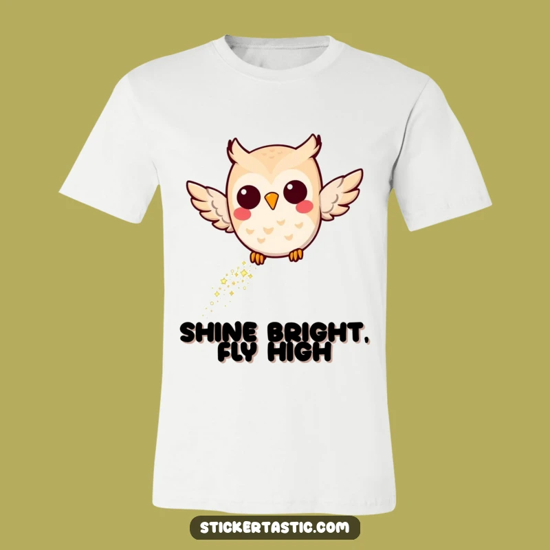 Funny Joyful Owl Glitter Tee: Enchanting and Hilarious Design