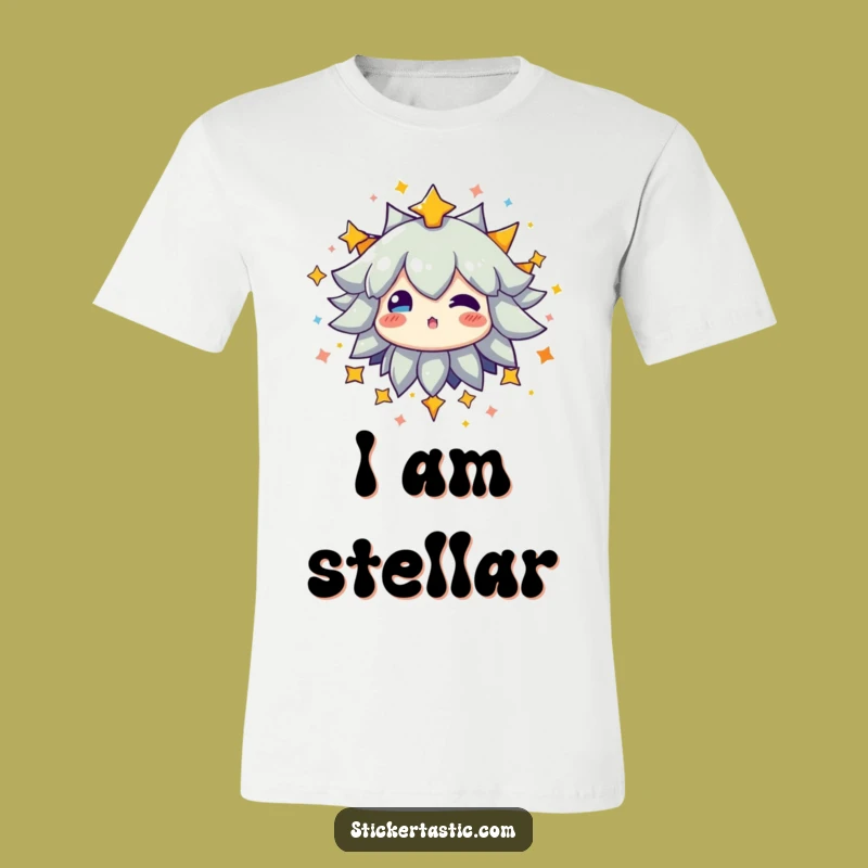 Starry Burst T-Shirt - Funny Glowing Character Tee
