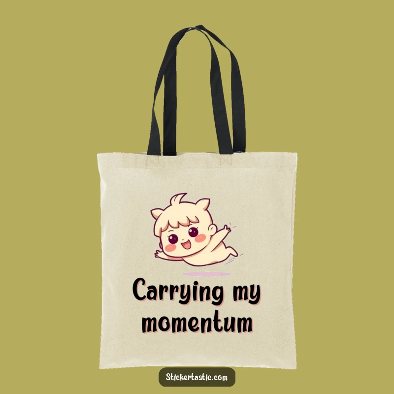 Sliding Fun Tote Bag - Funny Determined Character Accessory