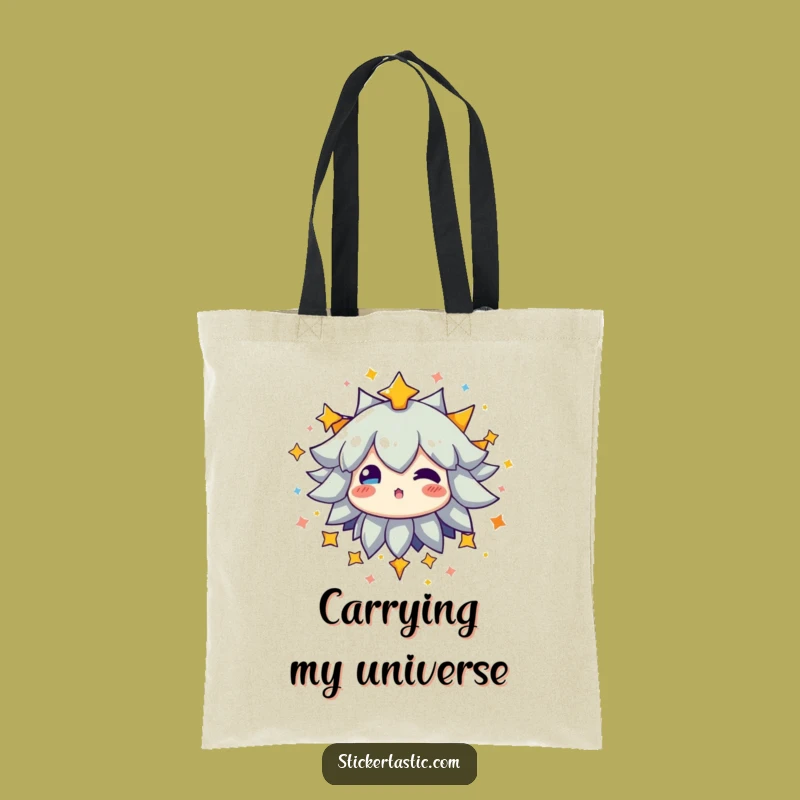 Starry Burst Tote Bag - Funny Glowing Character Accessory