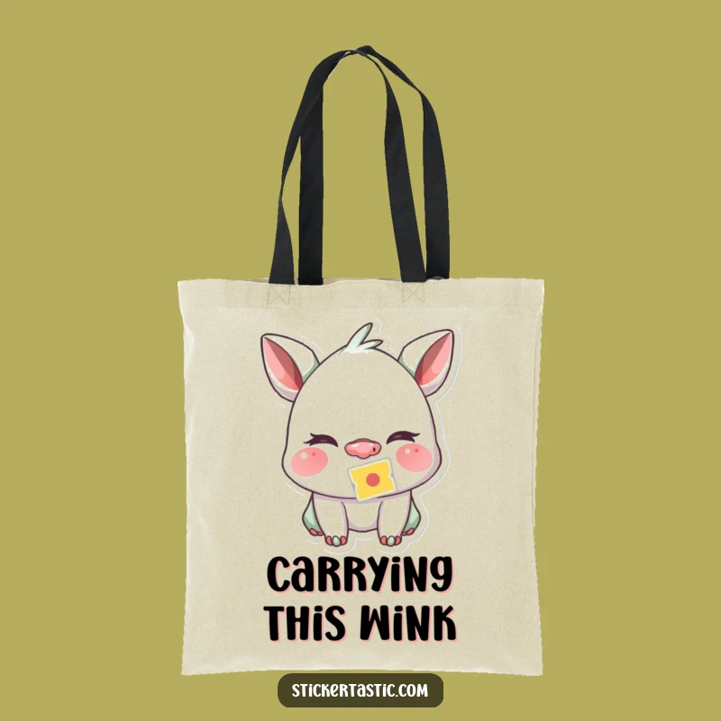 Funny Sticker Wink Tote Bag: Your Go-To Humorous Gift for Sneaky Fun