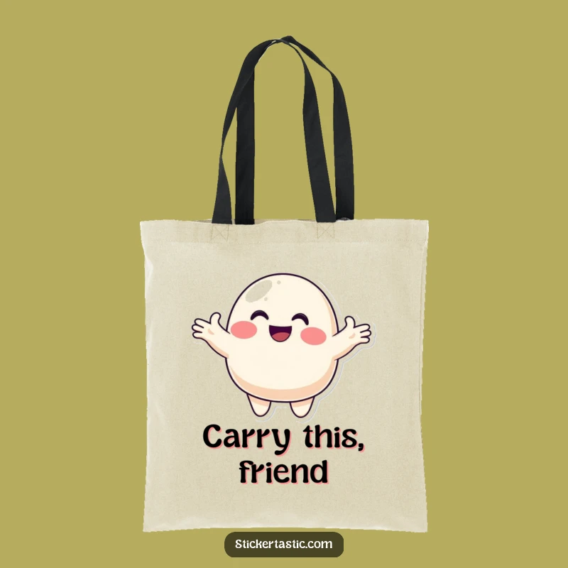 Funny Blob Gift Tote Bag: Smiling Character Accessory, Hilarious Gift!