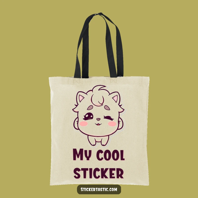 Funny Cool Sticker Eyebrow Wiggle Tote Bag - Carry Your Fun Style