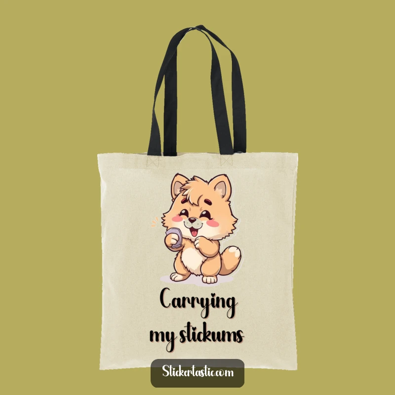 Funny Furry Sticker Enthusiast Tote Bag: Your Go-To Humorous Carry-All Gift