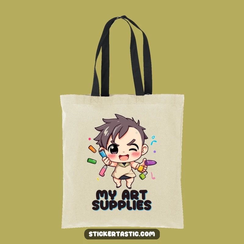 Funny Juggling Markers Tote Bag: Creative Carry-All, Perfect Funny Gift for Artists