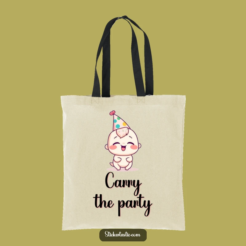 Funny Party Hat Tote Bag: Giggling Character Style, Practical & Humorous Gift