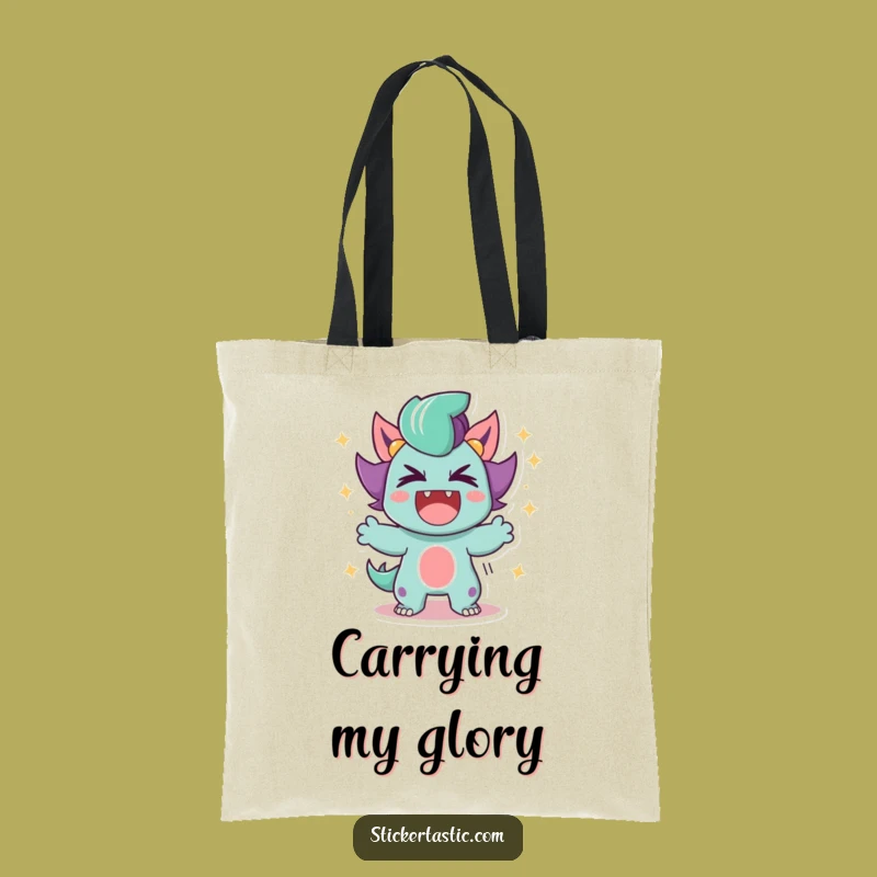 Funny Roaring Tote Bag: Sparkle Victory Art - Carry Your Triumph!