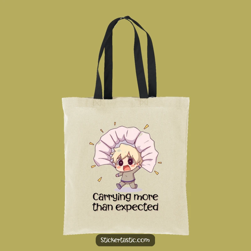 Funny Shocked Sticker Unfurling Tote Bag - Carry Your Laughs Hilariously