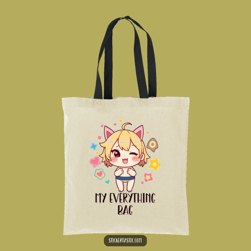 Funny Sticker Juggler Tote Bag: Carry Your Fun with a Winking Character, Perfect Funny Gift