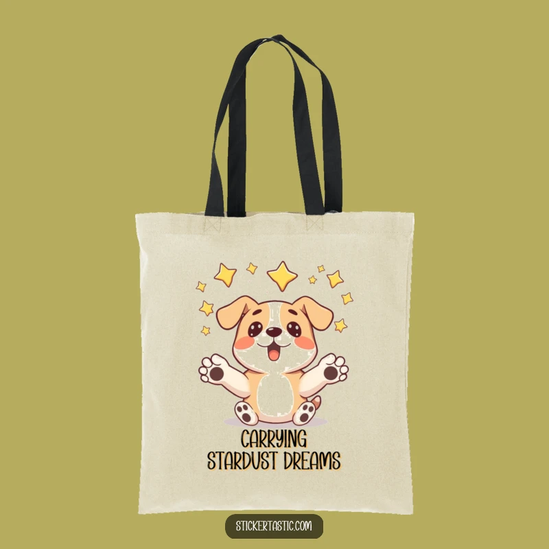 Funny Surprised Dog Tote Bag - Carry Your Stars and Dreams!