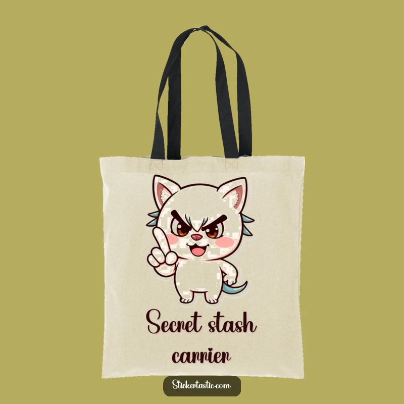 Mischievous Wink Tote Bag - Funny Playful Character Accessory