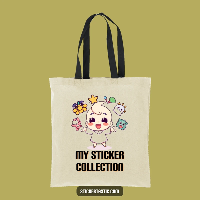 Funny Sticker Juggling Tote - Colorful & Practical Bag