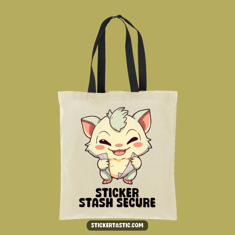 Funny Sticker Peeling Creature Tote - Practical Prankster Bag